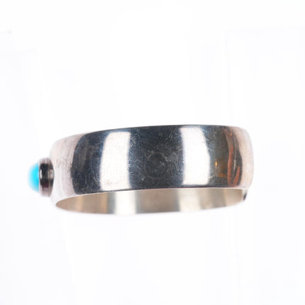 6.5" Frank Patania Sr Thunderbird shop sterling silver turquoise cuff bracelet