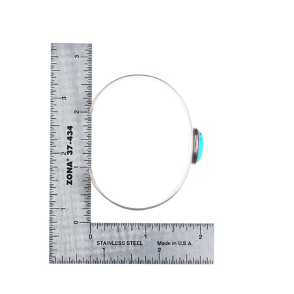 6.5" Frank Patania Sr Thunderbird shop sterling silver turquoise cuff bracelet