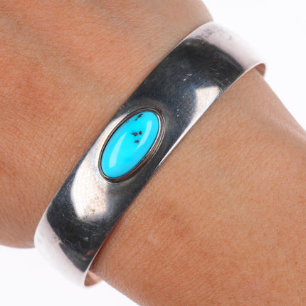 6.5" Frank Patania Sr Thunderbird shop sterling silver turquoise cuff bracelet