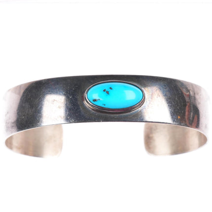 6.5" Frank Patania Sr Thunderbird shop sterling silver turquoise cuff bracelet