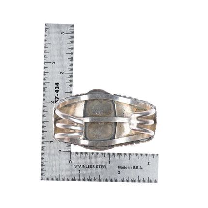 6.25" Brenda Pete Navajo sterling silver green turquoise cuff bracelet