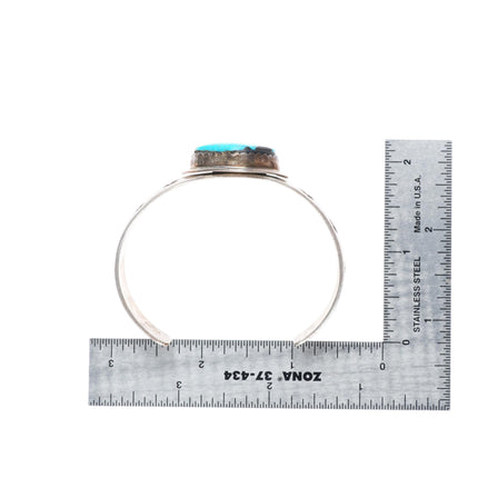 6.7" vintage Navajo sterling silver turquoise cuff bracelet CB