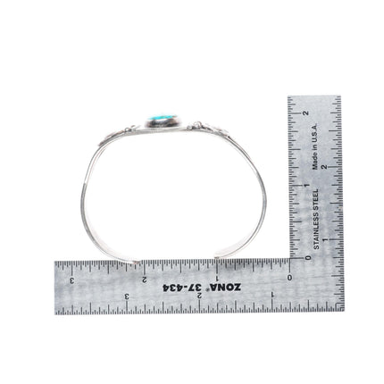 6.6" c1940's vintage Navajo sterling silver Fred Harvey cuff bracelet turquoise