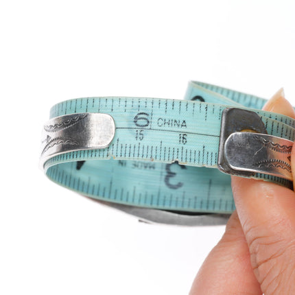 6.6" c1940's vintage Navajo sterling silver Fred Harvey cuff bracelet turquoise