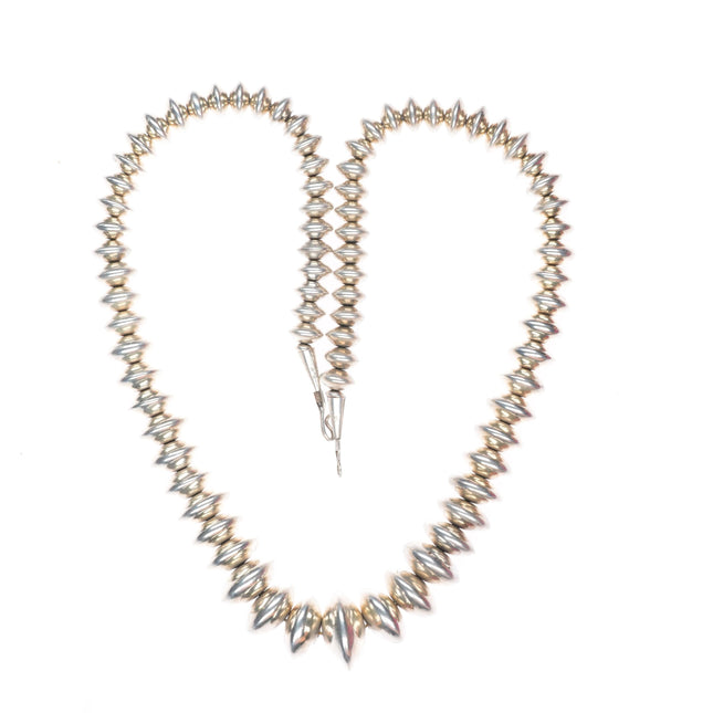 25" Vintage SE Navajo pearl sterling silver handmade beads beaded necklace