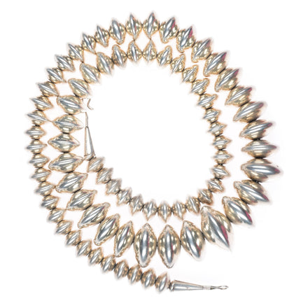 25" Vintage SE Navajo pearl sterling silver handmade beads beaded necklace