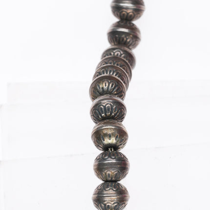 31.5" Vintage Navajo pearls sterling silver beaded necklace