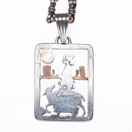 30.5" Clarence Lee Navajo sterling silver necklace/pendant with sunface/Woman