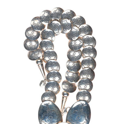19" vintage Southwestern sterling silver pillow bead necklace