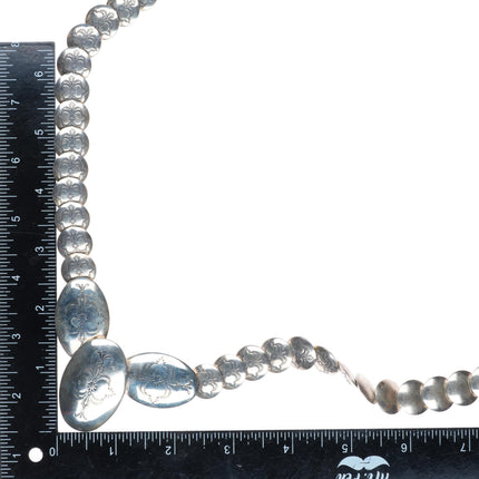 19" vintage Southwestern sterling silver pillow bead necklace
