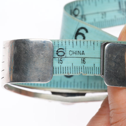 6.6" vintage Denim Lapis southwestern sterling silver heavy cuff bracelet