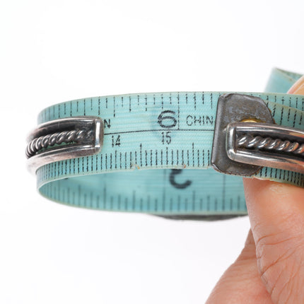 6.25" vintage Navajo Bisbee Turquoise sterling silver cuff bracelet