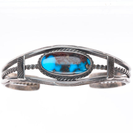 6.25" vintage Navajo Bisbee Turquoise sterling silver cuff bracelet