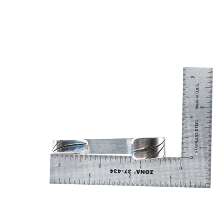 6.5" Jimmie King Jr Navajo sterling silver turquoise/shell inlay cuff bracelet
