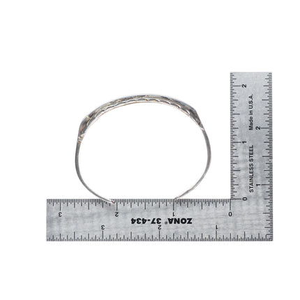 6.25" vintage Zuni sterling silver channel inlay stamped edge cuff bracelet