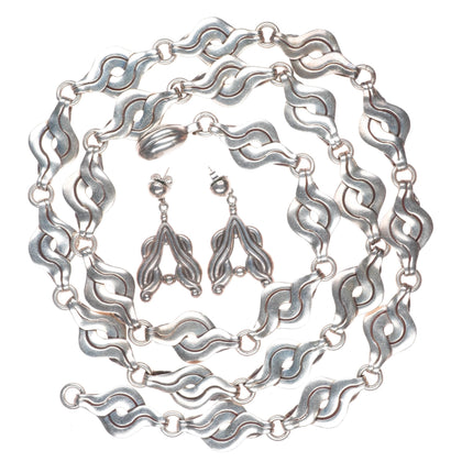 43" 1980's William Spratling modernist sterling silver link concho belt/necklace