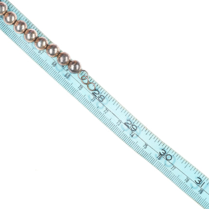 28" vintage Navajo sterling silver beaded necklace-high grade turquoise pendant