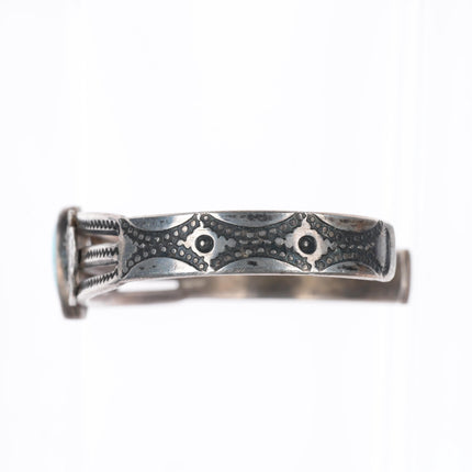 6.25" 1920's-30's Navajo Fred Harvey ingot silver thunderbird cuff bracelet