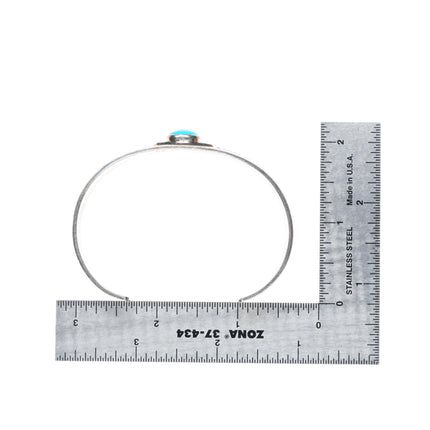 7.1" Rick Enriquez Navajo 14k gold sterling silver turquoise cuff bracelet