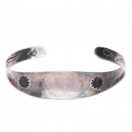 6.5" vintage Navajo sterling silver turquoise Fred Harvey style cuff bracelet