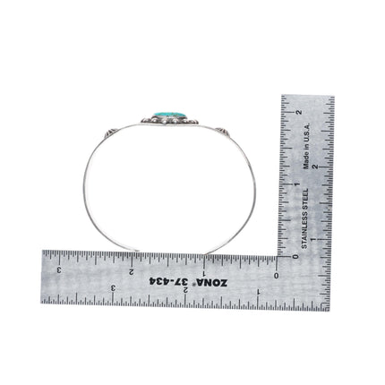 6.5" vintage Navajo sterling silver turquoise Fred Harvey style cuff bracelet