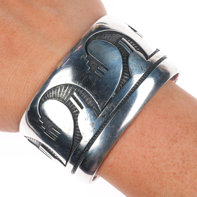 6.3" Wayne & Emory Sekaquaptewa shop Hopi-crafts sterling silver cuff bracelet