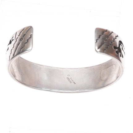 7.2" vintage  David Reeves Navajo sterling silver Kokopelli cuff bracelet