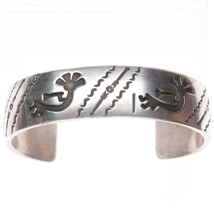 7.2" vintage  David Reeves Navajo sterling silver Kokopelli cuff bracelet