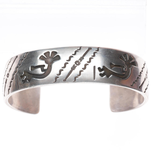 7.2" vintage  David Reeves Navajo sterling silver Kokopelli cuff bracelet