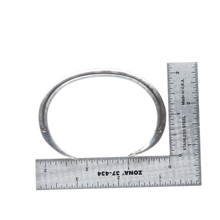 7.25" Bryan Navajo sterling silver sturdy stamped square cuff bracelet
