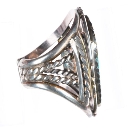 6.5" 50's-60's Huge vintage Navajo heavy sterling silver turquoise cuff bracelet