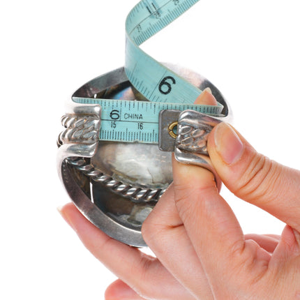 6.5" 50's-60's Huge vintage Navajo heavy sterling silver turquoise cuff bracelet