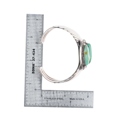6.25" Brenda Pete Navajo sterling silver green turquoise cuff bracelet