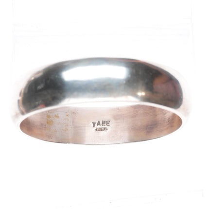 8.25" Tahe Navajo sterling silver wide bangle bracelet
