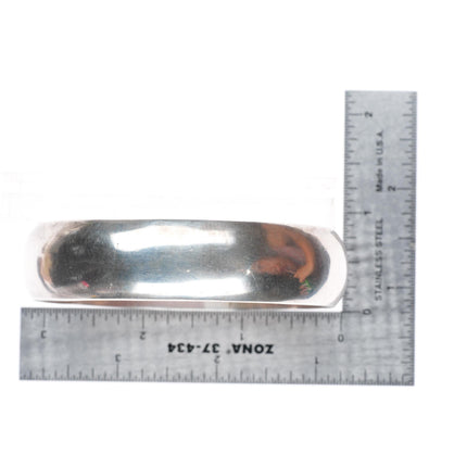 8.25" Tahe Navajo sterling silver wide bangle bracelet
