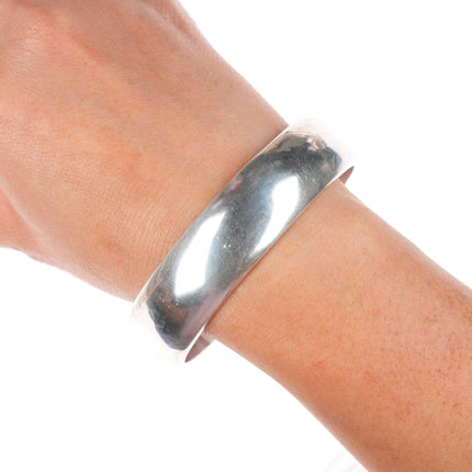 8.25" Tahe Navajo sterling silver wide bangle bracelet