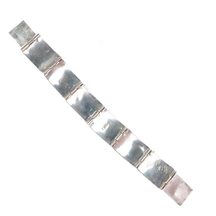 6.5" George & Nusie Henry Navajo vintage sterling silver turquoise link bracelet