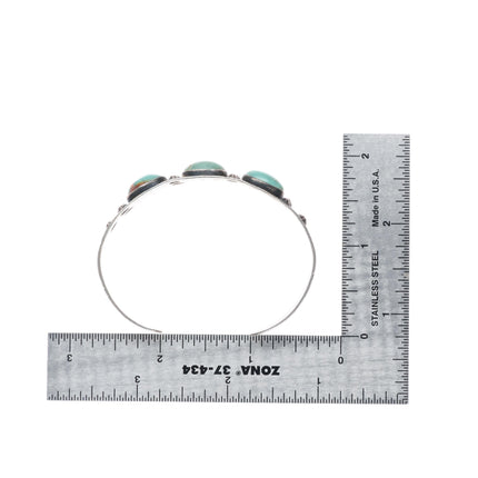6.3" c1930's-40's Navajo Fred Harvey sterling silver turquoise cuff bracelet