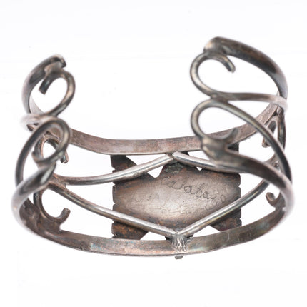 6.1" Mitchell Calabaza Santo Domingo sterling silver butterfly cuff bracelet