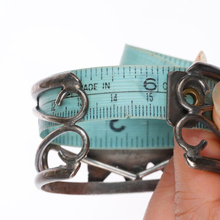 6.1" Mitchell Calabaza Santo Domingo sterling silver butterfly cuff bracelet