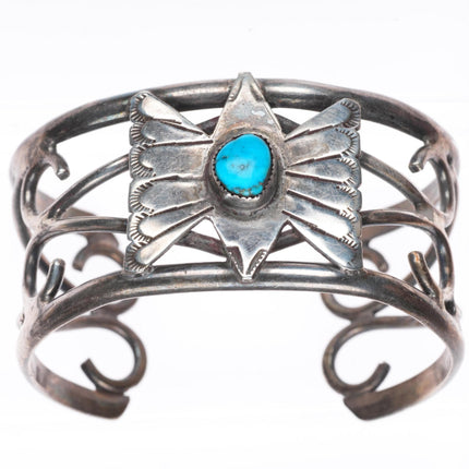 6.1" Mitchell Calabaza Santo Domingo sterling silver butterfly cuff bracelet
