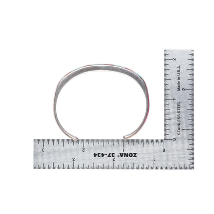 6.2" Sherman-Isabelle Paquin Zuni sterling silver multistone inlay cuff bracelet
