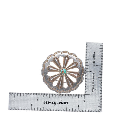 c1940 UITA3 Navajo sterling silver/turquoise pin/brooch