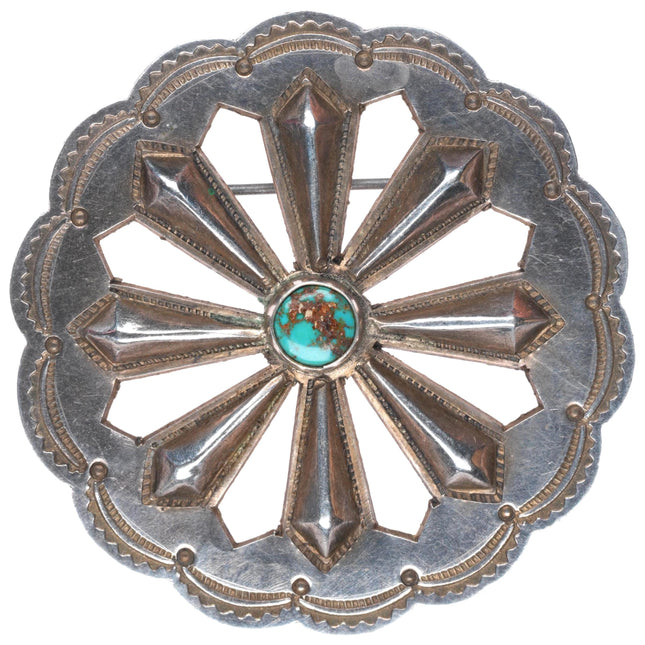c1940 UITA3 Navajo sterling silver/turquoise pin/brooch