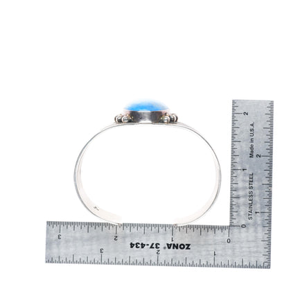 6.6" vintage Denim Lapis southwestern sterling silver heavy cuff bracelet