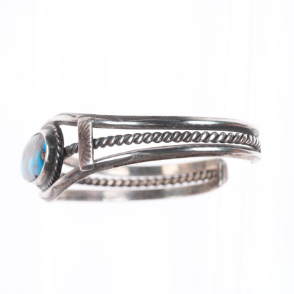6.25" vintage Navajo Bisbee Turquoise sterling silver cuff bracelet