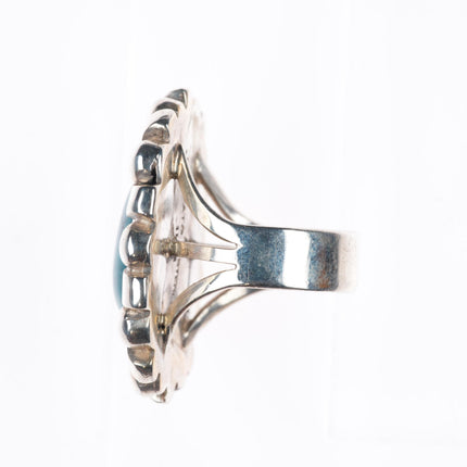 sz6.75 Julian Lovato Santo Domingo sterling silver spiderweb turquoise ring