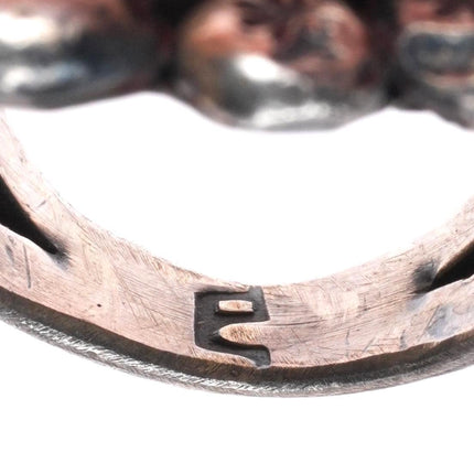 sz10 huge vintage Navajo sterling silver turquoise ring stamped sides