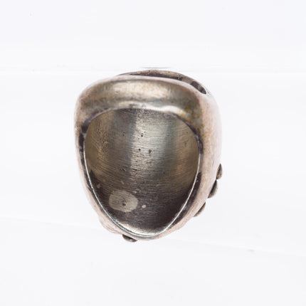sz11 Heavy vintage high grade turquoise Navajo sterling silver ring