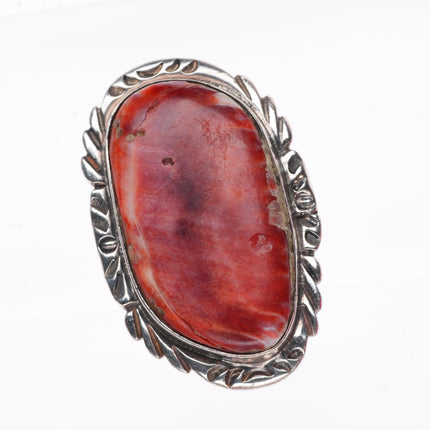 sz7.75 vintage TL Navajo sterling silver purple spiny oyster long ring